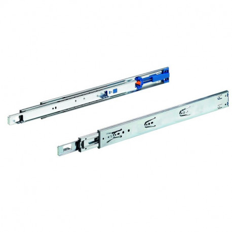 Paire de coulisses à billes KA 4532 Silent System Hettich - 650mm - 35kg - A sortie totale - Acier zingué