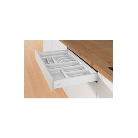 Range-couverts OrgaTray 440 pour tiroir Hettich - Largeur 800mm - Plastique - Blanc
