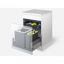 Poubelle Euro ZK Boxx 55/60 Müllex - 38L+16L - Caisson 550/600mm - Anthracite - 2 bacs