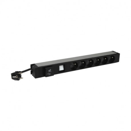 Rallonge multiprise coupe veille Legrand - 6 prises - 230V - Parafoudre - Noir