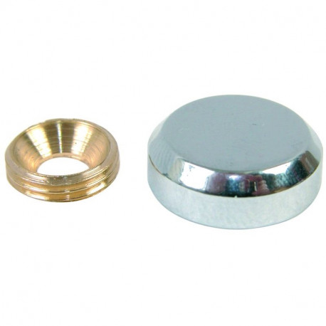 Cache vis plat - Ø 18mm - Laiton chromé