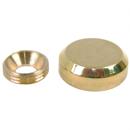 Cache vis plat - Ø 18mm - Laiton poli