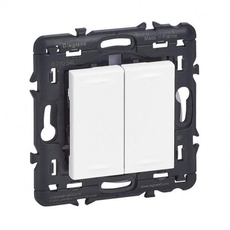 Commande sans fil sans pile Self-e Mosaic with Netatmo Legrand - Pour éclairage et prises - Enjoliveur blanc