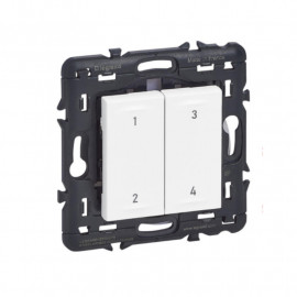 Commande sans fil 4 scénarios Legrand - Self-e Mosaic with Netatmo - Blanc