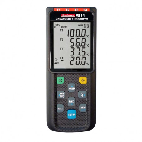 Thermomètre numérique enregistreur 4 voies Sefram - 16 000 points/voie