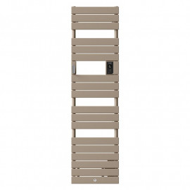Radiateur sèche-serviettes électrique étroit Riviera 2 - Avec soufflerie - 750+1000W - Brun sable