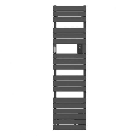 Sèche-serviettes étroit avec soufflerie Adélis Digital Atlantic - 750 + 1000W - Anthracite