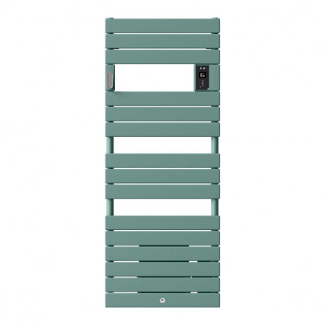 Radiateur sèche-serviettes électrique Riviera 2 - Avec soufflerie - 500+1000W - Vert eucalyptus