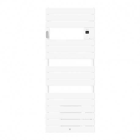 Radiateur sèche-serviettes électrique Riviera 2 - Avec soufflerie - 1000+1000W - Blanc satin