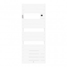 Radiateur sèche-serviettes électrique Riviera 2 - Avec soufflerie - 750+1000W - Blanc satin