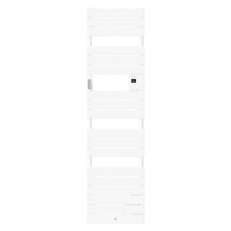 Radiateur sèche-serviettes électrique étroit Riviera 2 - Sans soufflerie - 500W - Blanc satin