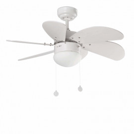 Ventilateur à pâles avec lumière PALAO Faro - 13m² - 3 vitesses - Blanc