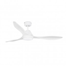 Ventilateur de plafond avec lumière Polaris Faro - 28m² - 5 vitesses - Blanc - Moteur DC
