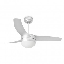 Ventilateur à pales avec lumière Easy Faro - 13m² - 3 vitesses - Gris