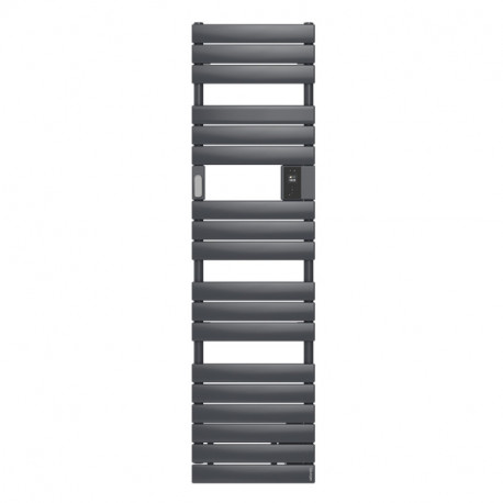 Sèche-serviettes étroit avec soufflerie Adélis Digital Atlantic - 500 + 1000W - Graphite