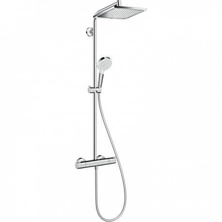 Colonne de douche Crometta E 240 Hansgrohe - 1+2 jets - Avec mitigeur thermostatique - Pour douche