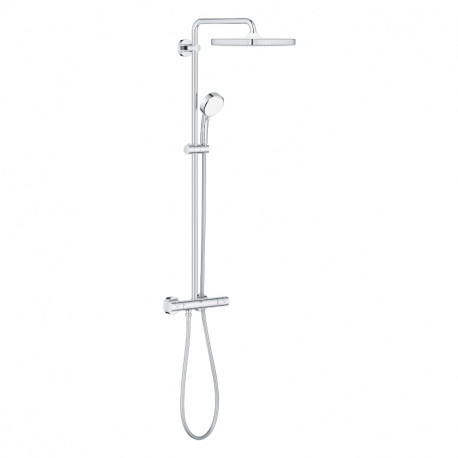 Ensemble de douche thermostatique Tempesta Cosmopolitan System 250 Cube Grohe - Chrome - Gamme Professionnelle