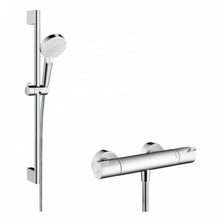 Combi Crometta Vario 0,65 m - Combiné thermostatique - Ecostat 1001cl - Blanc/Chrome