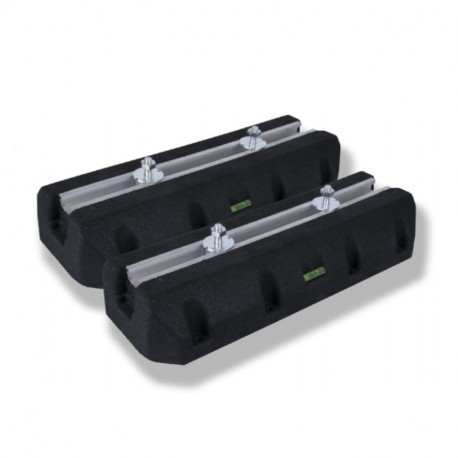 Kit de 2 supports au sol caoutchouc pour climatiseur RAM - 600x90x160mm - Charge max 500kg