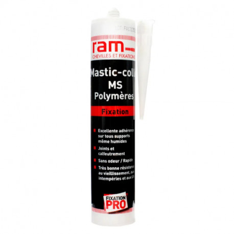 Cartouche mastic colle polymère RAM - Gris - 300ml