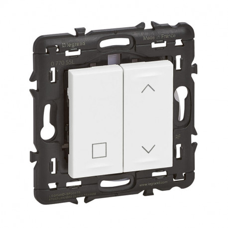 Commande sans fil sans pile pour volets roulants connectés Legrand - Self-e Mosaic with Netatmo - Blanc