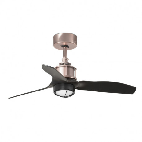 Ventilateur de plafond smart Just Fan LED Faro - 13m2 à 17,6m2 - 6 vitesses - Cuivre/noir - 17W - 3000K