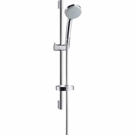 Ensemble de douche Croma Vario 100 Ecosmart Hansgrohe - avec barre Unica'C et porte-savon - Flexible 160mm - 4 jets - Chromé