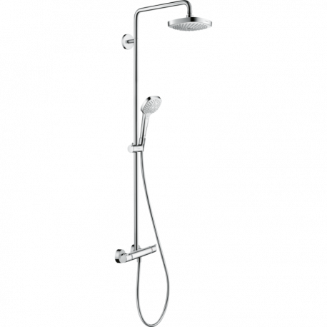 Colonne de douche Croma Select E 180 Hansgrohe - 2+3 jets - Avec mitigeur thermostatique - Blanc/Chrome