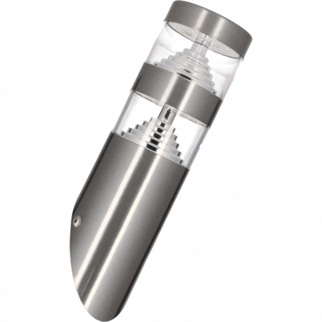 Applique torche LED Arlux - Série Castellane - 9W - 3000K - IP44 - Inox
