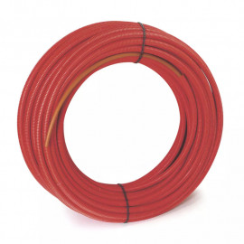 Tube PER Gainé - 13x16mm - Couronne de 50m - Rouge