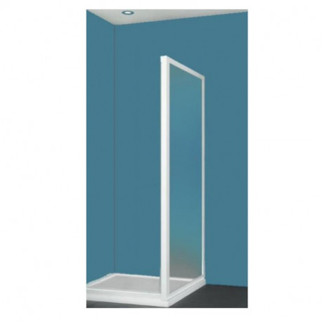 Paroi Pyra - Fixe - 70cm - Blanc - Verre transparent