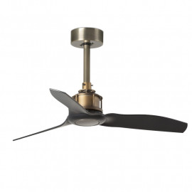 Ventilateur de plafond intelligent Just Fan Faro - Pièce 13m2 - 6 vitesses - Or vieilli/noir