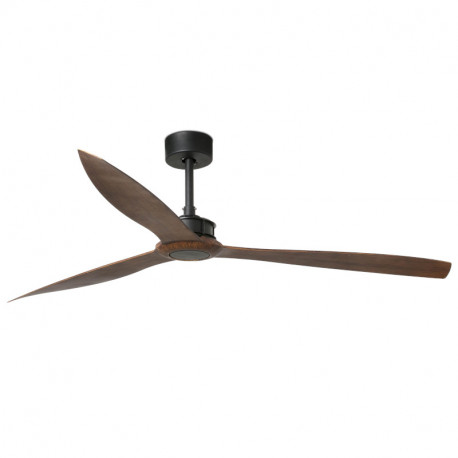 Ventilateur de plafond smart Just Fan Faro - Pièce 28m² - 6 vitesses - Noir mat/bois
