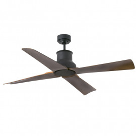 Ventilateur de plafond intelligent Winche Faro - 6 vitesses - IP 44 - 17,6m² - Marron