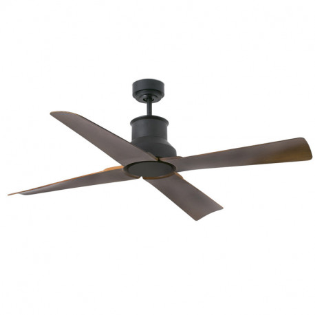 Ventilateur de plafond intelligent Winche Faro - 6 vitesses - IP 44 - 17,6m² - Marron