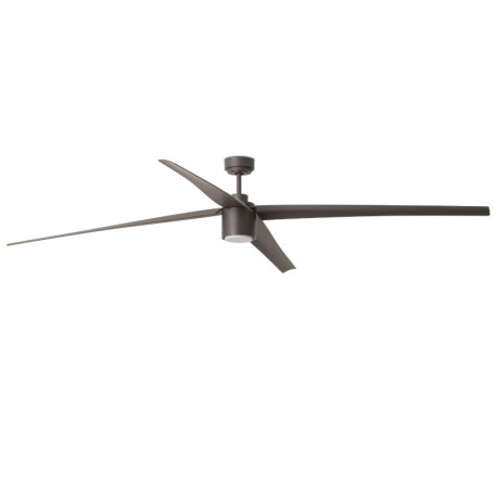Ventilateur de plafond lumineux connecté ATTOS LED Faro - 6 vitesses - 28m² - 3000K - Marron