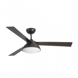Ventilateur de plafond lumineux connecté RODAS LED Faro - 28m²- 5 vitesses - 3000K - Marron