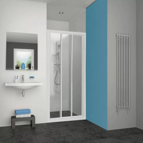 Porte de douche coulissante 950↔1005 - Pyra Aquance - 3 volets - Blanc