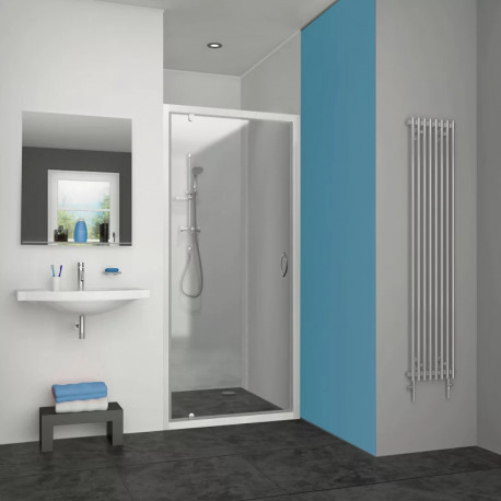 Porte de douche pivotante 975↔1007 - Pyra Aquance - 100cm - Blanc