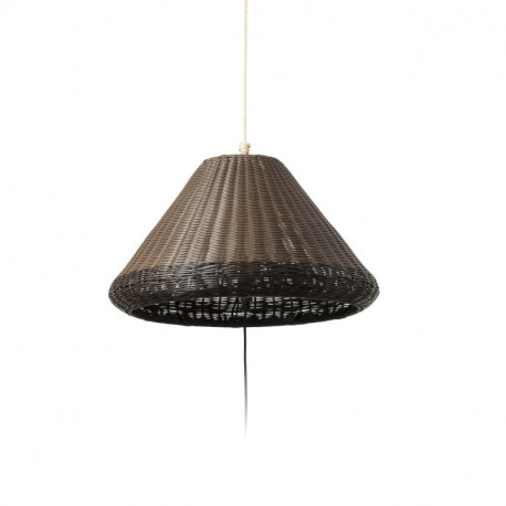 Lampe suspension Saigon W70 Faro - Gris/marron - Sans ampoule - E27