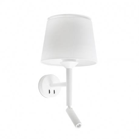 Lampe applique avec liseuse Savoy par Faro - Blanc/blanc - Sans ampoule - E27