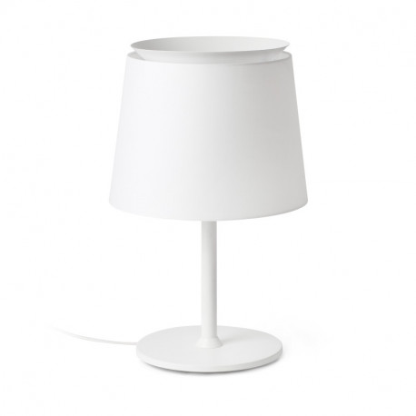 Lampe de table Savoy Faro - Blanc/blanc - Sans ampoule