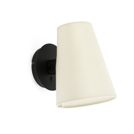 Lampe applique Lupe par Faro - Noire/beige - Sans ampoule - E27