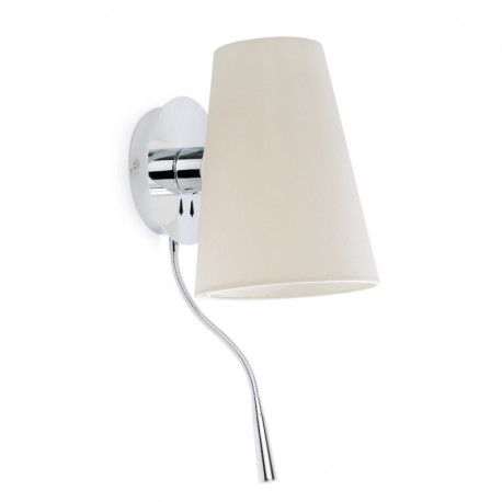 Lampe applique avec liseuse LED Lupe par Faro - Chrome - Sans ampoule - E27
