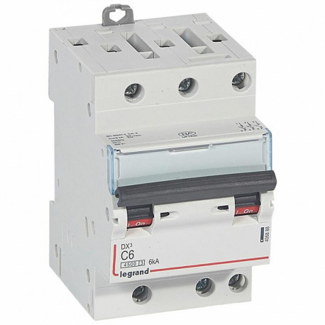 Disjoncteur DNXᶾ - 6A - Tripolaire - Courbe C - Vis/vis