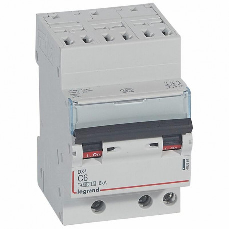 Disjoncteur DNXᶾ - 6A - Tripolaire - Courbe C - Auto/vis