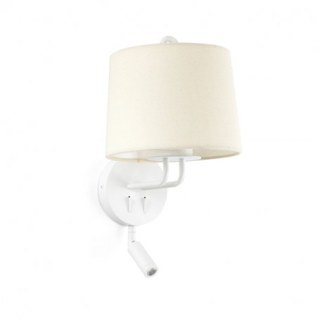 Lampe applique avec liseuse Montreal par Faro - Blanc/beige - Sans ampoule - E27