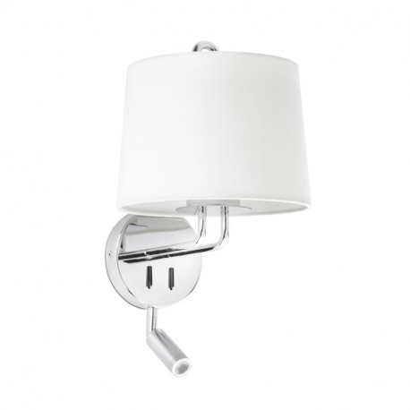 Lampe applique avec liseuse Montreal par Faro - Chrome/blanc - Sans ampoule - E27