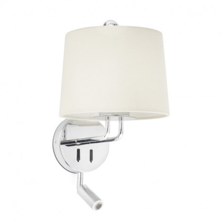 Lampe applique avec liseuse Montreal par Faro - Chrome/beige - Sans ampoule - E27