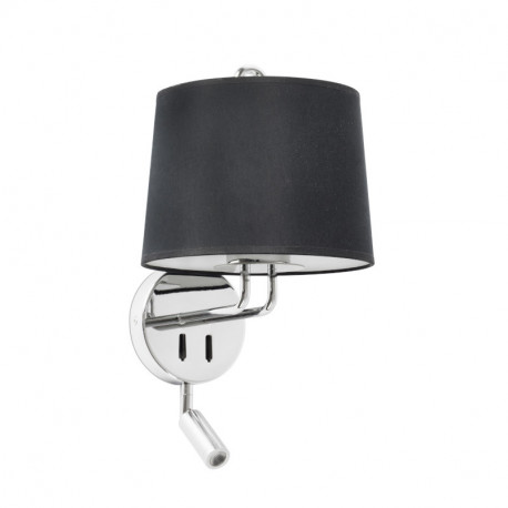 Lampe applique avec liseuse Montreal par Faro - Chrome/noire - Sans ampoule - E27